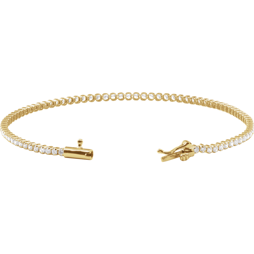 Fine Line Diamond Bracelet in 14K Yellow Gold