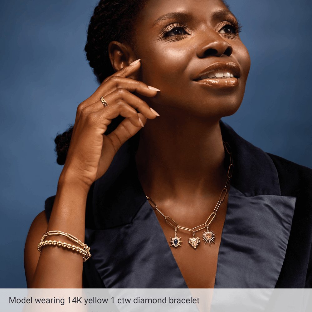 Aurelia Noéline 14K Yellow Gold Diamond Link Bracelet 1 CTW