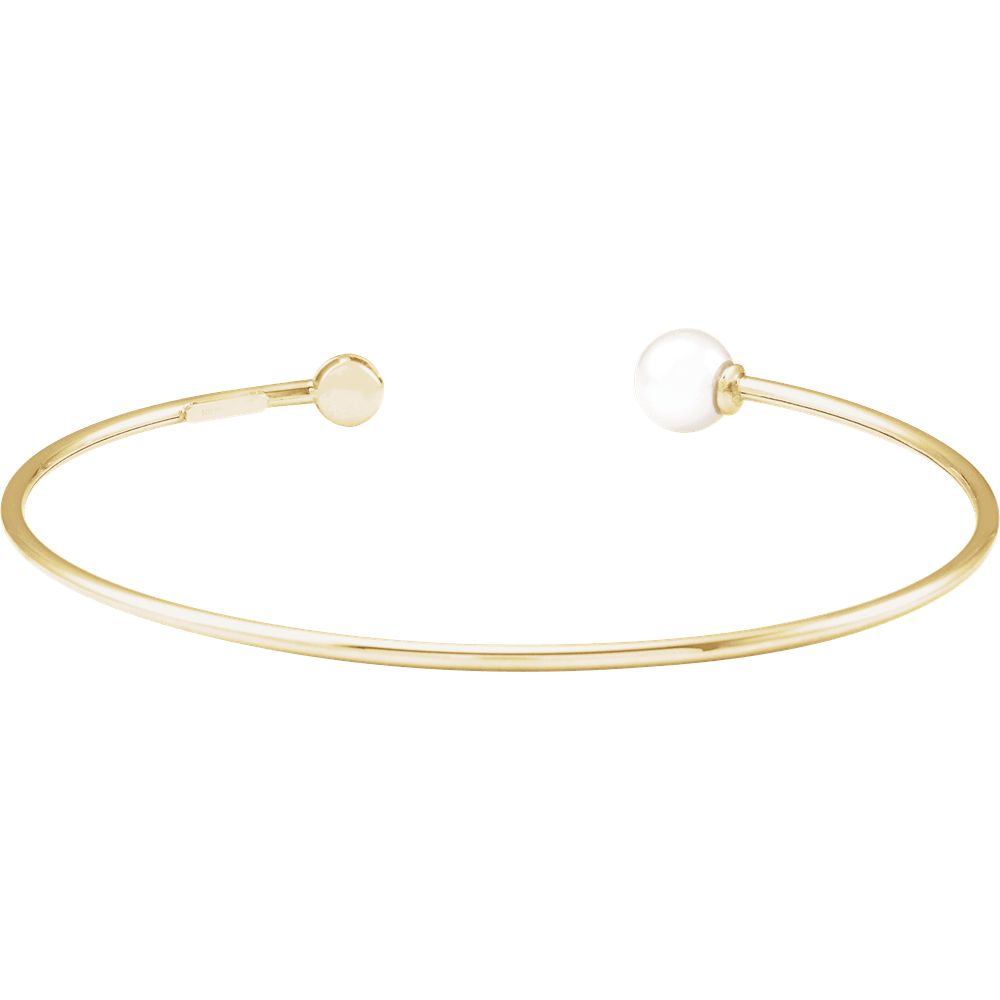 Capucine 14K Gold Pearl & Natural Diamond Cuff Bracelet