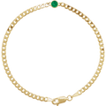 Natural Emerald Pavé 14K Yellow Gold Link Bracelet