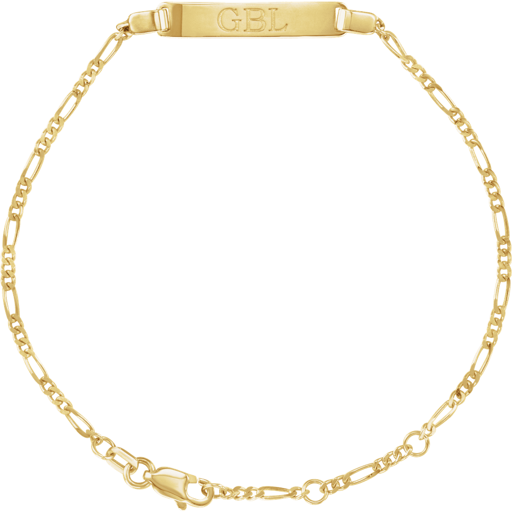 Monaco ID Bracelet in solid 14K gold featuring a minimalist, polished chain design on a wrist.