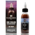 2oz bottle of Barbaros Brown professional hair and beard enhancement ink