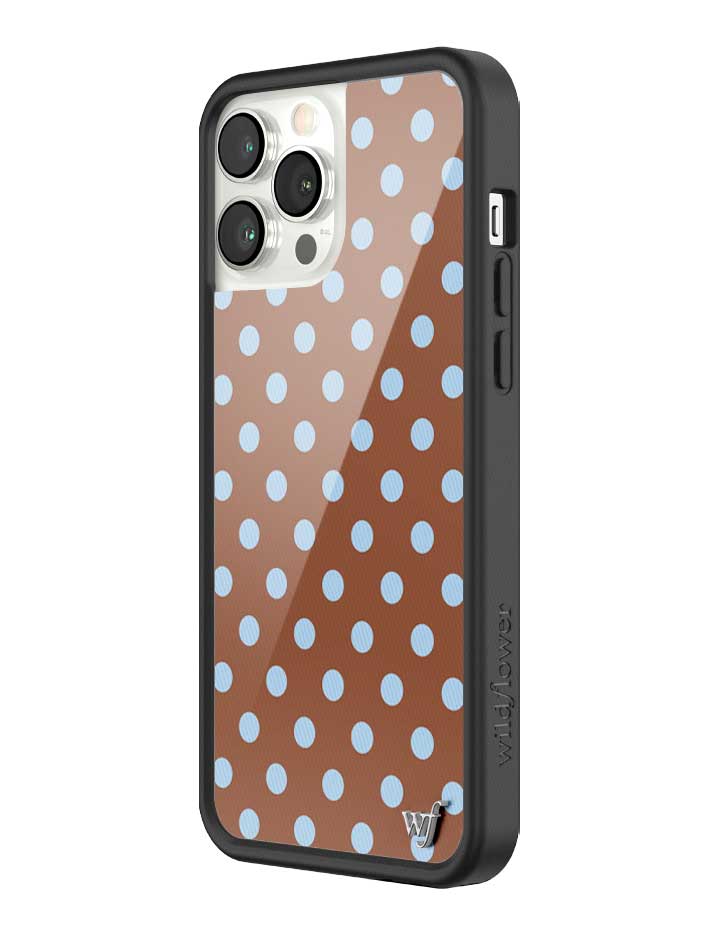 Brown and Blue Polka Dot iPhone Case for Retro Aesthetic - Image 40
