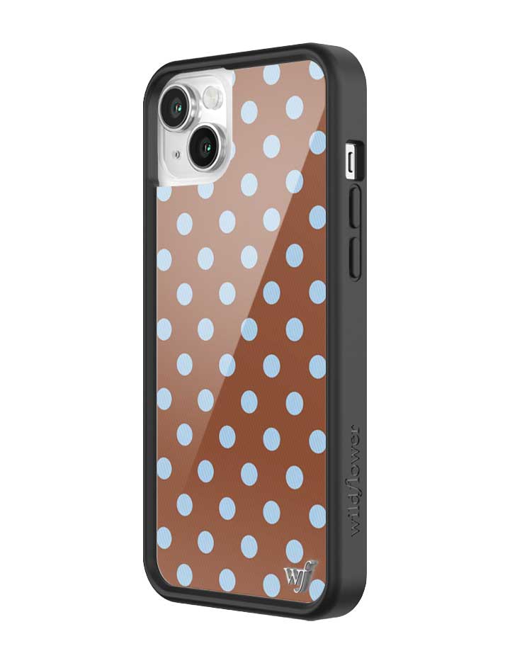 Brown and Blue Polka Dot iPhone Case for Retro Aesthetic - Image 38