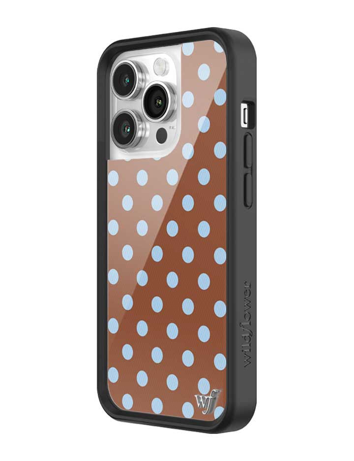 Brown and Blue Polka Dot iPhone Case for Retro Aesthetic - Image 36