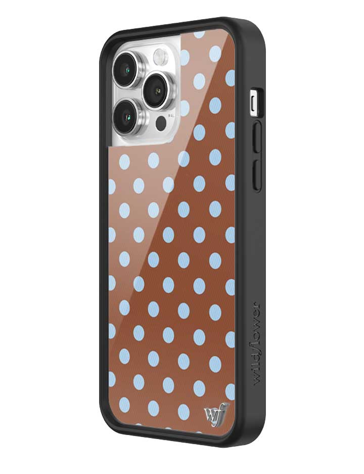 Brown and Blue Polka Dot iPhone Case for Retro Aesthetic - Image 34