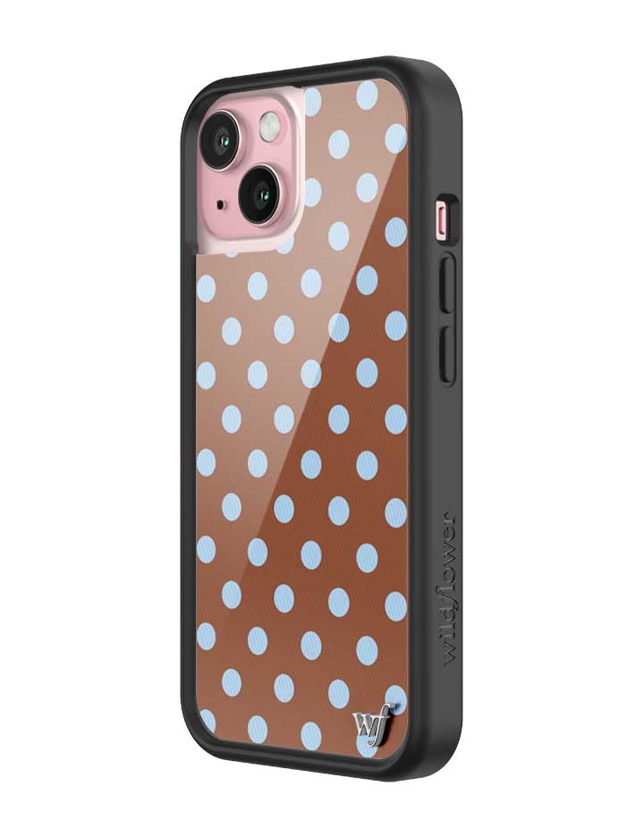Brown and Blue Polka Dot iPhone Case for Retro Aesthetic - Image 32