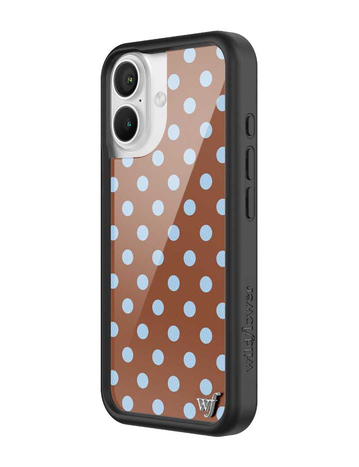 Brown and Blue Polka Dot iPhone Case for Retro Aesthetic - Image 22