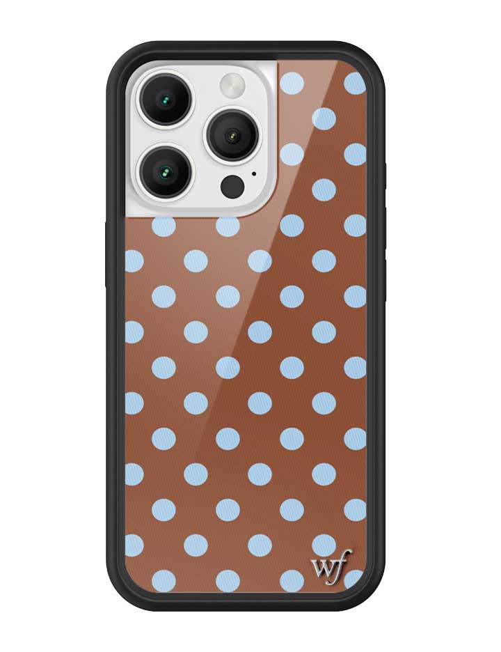Brown and Blue Polka Dot iPhone Case for Retro Aesthetic - Image 19