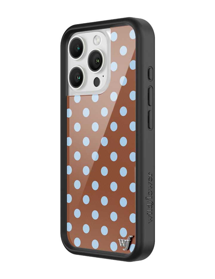 Brown and Blue Polka Dot iPhone Case for Retro Aesthetic - Image 20