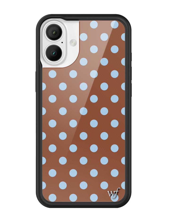 Brown and Blue Polka Dot iPhone Case for Retro Aesthetic - Image 17