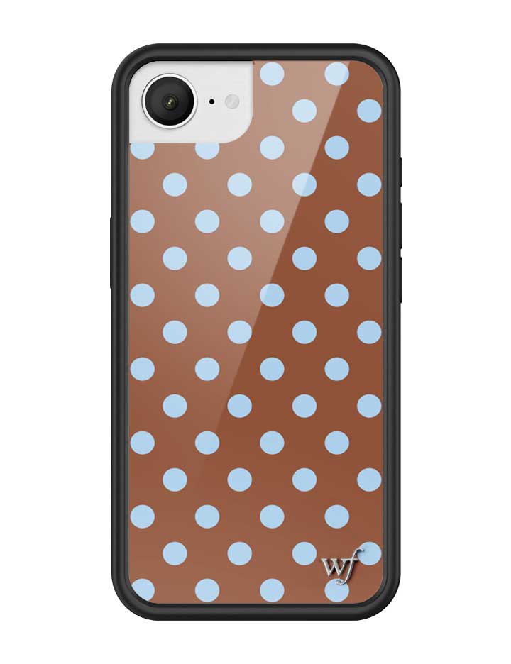 Brown and Blue Polka Dot iPhone Case for Retro Aesthetic - Image 23