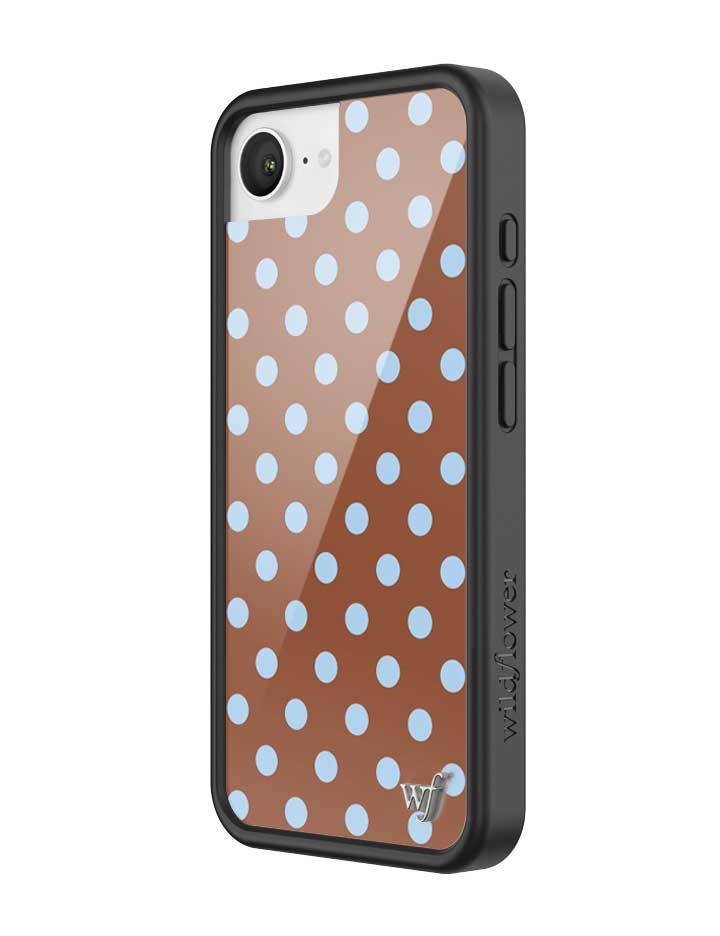 Brown and Blue Polka Dot iPhone Case for Retro Aesthetic - Image 24