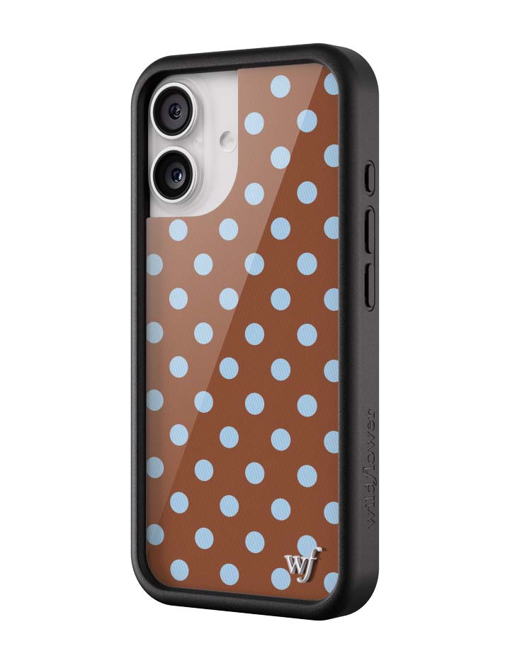 Brown and Blue Polka Dot iPhone Case for Retro Aesthetic - Image 8