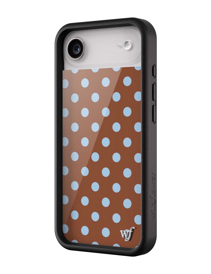 Brown and Blue Polka Dot iPhone Case for Retro Aesthetic - Image 13