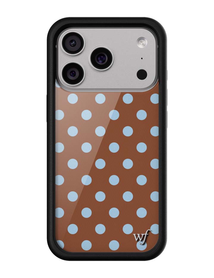 Brown and Blue Polka Dot iPhone Case for Retro Aesthetic - Image 4