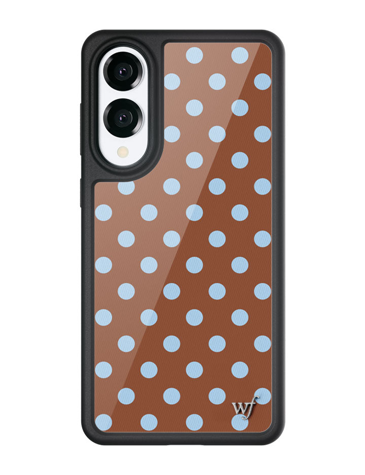 Brown and Blue Polka Dot Protective Samsung Galaxy Phone Case - Image 3