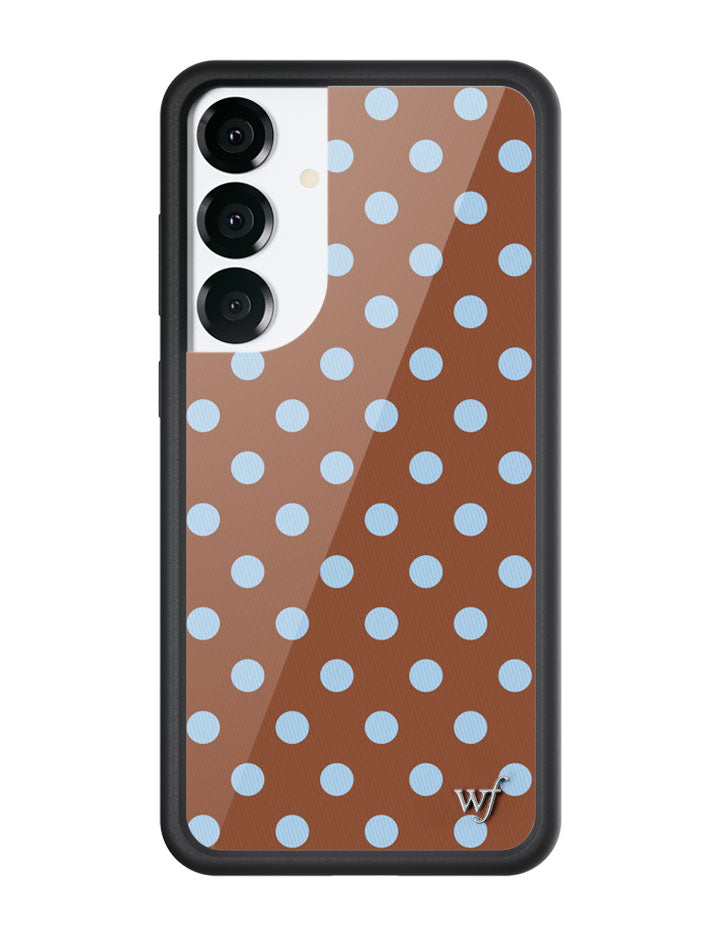 Brown and Blue Polka Dot Protective Samsung Galaxy Phone Case - Image 5