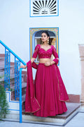 Vibrant Ranipink NC silk lehenga with detailed embroidery work on the choli