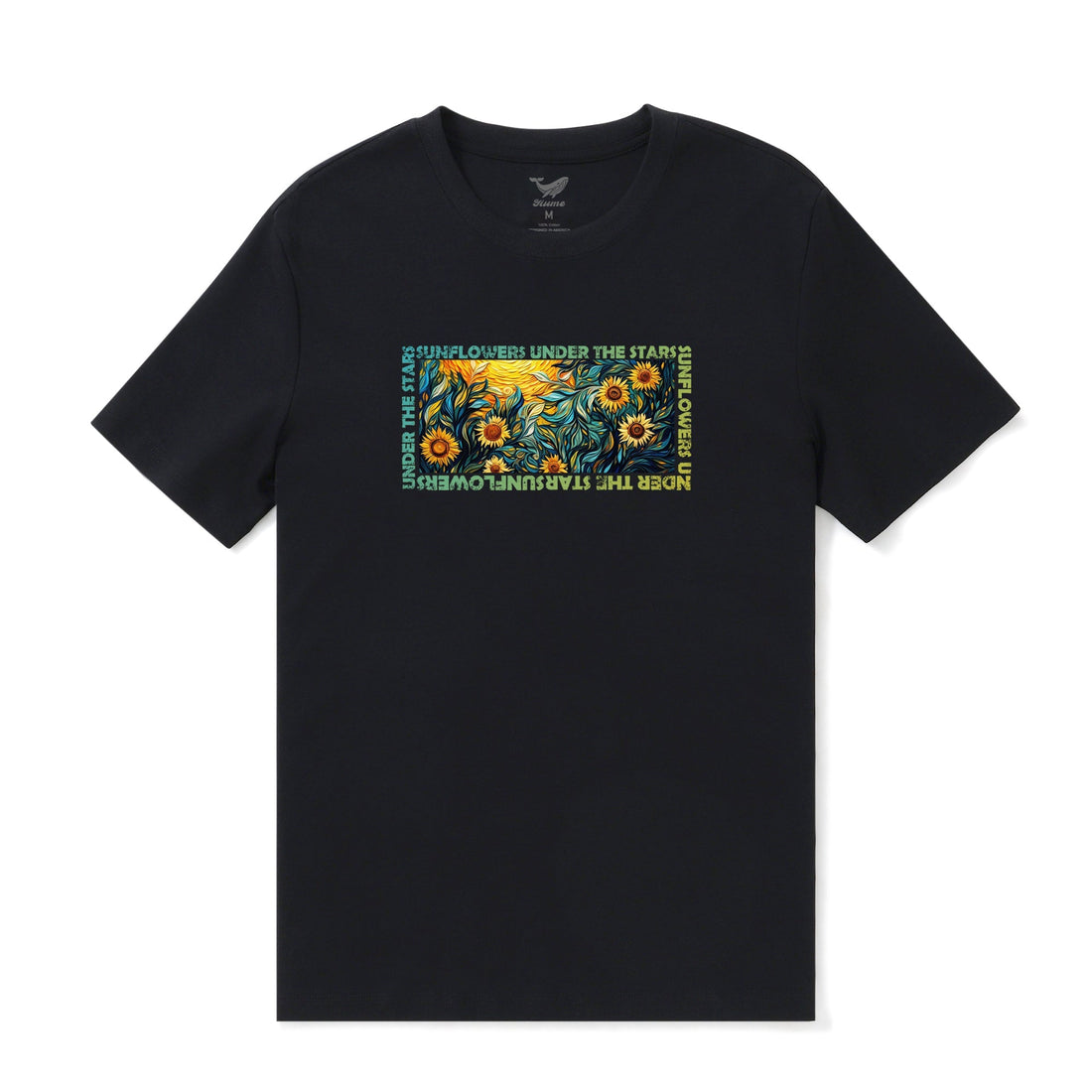 Men's Van Gogh Sunflower Print Crew Neck 100% Cotton Tee