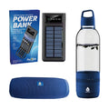 Pursonic Outdoor Essentials Bundle – 2-in-1 Bluetooth Water Bottle, Peak Wireless Speaker, and LED Portable Solarsync Power Bank