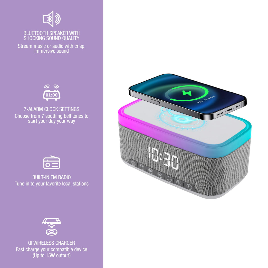 Smart Home Essentials Bundle: All-in-One Alarm Clock & 3-in-1 LED Desk Lamp with Wireless Charging