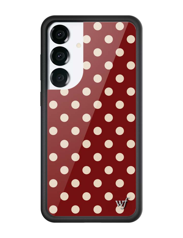 Burgundy and Cream Polka Dot Protective Samsung Galaxy Case