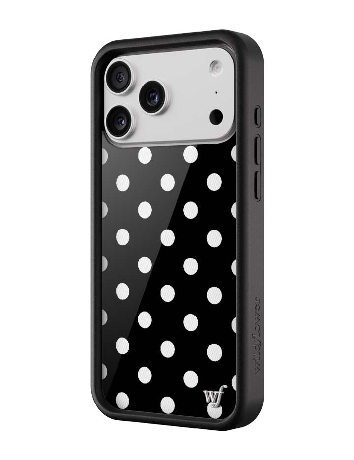 Black and White Polka Dot Protective iPhone Case - Image 2