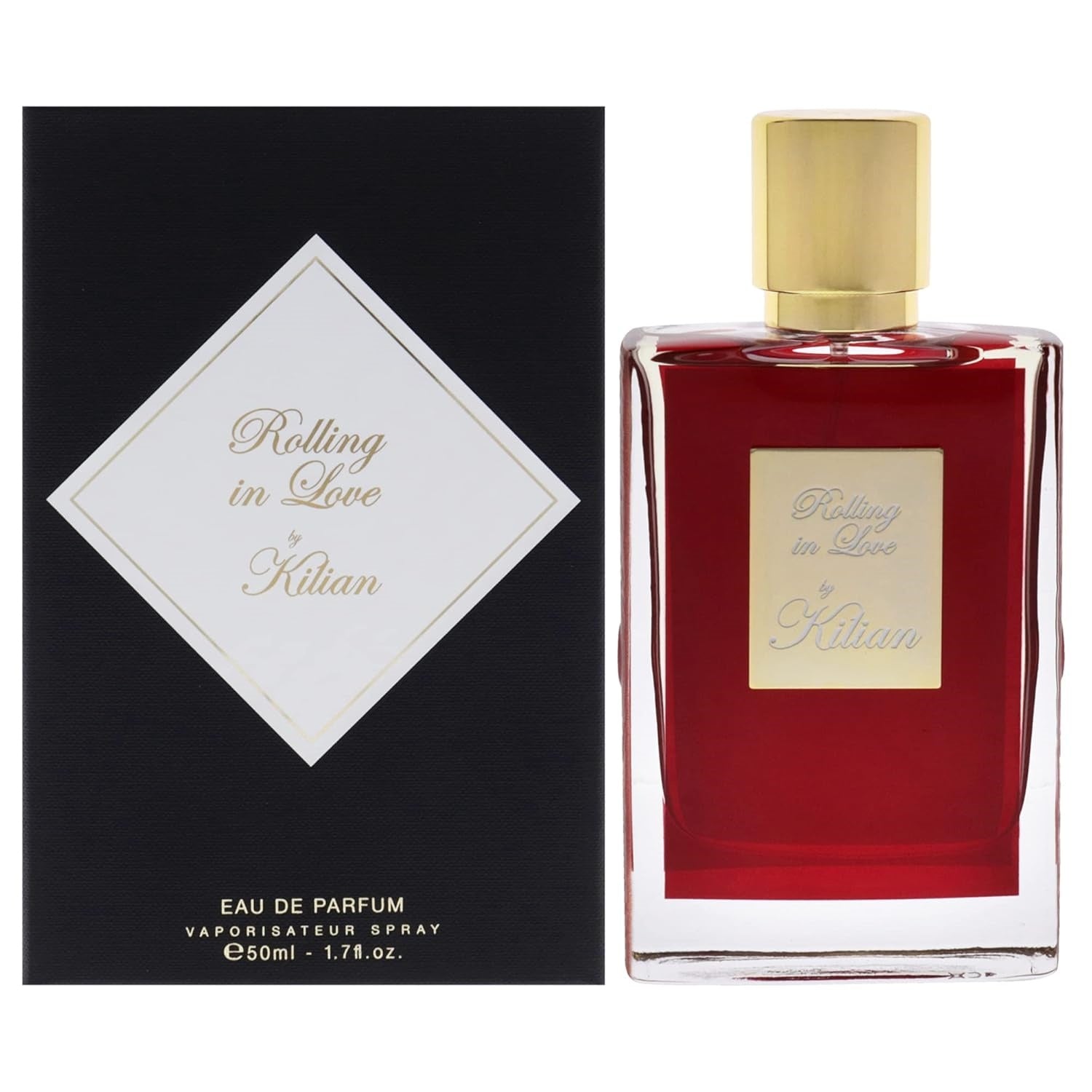 Bottle of By Kilian Rolling In Love Eau de Parfum 1.7 oz luxury fragrance