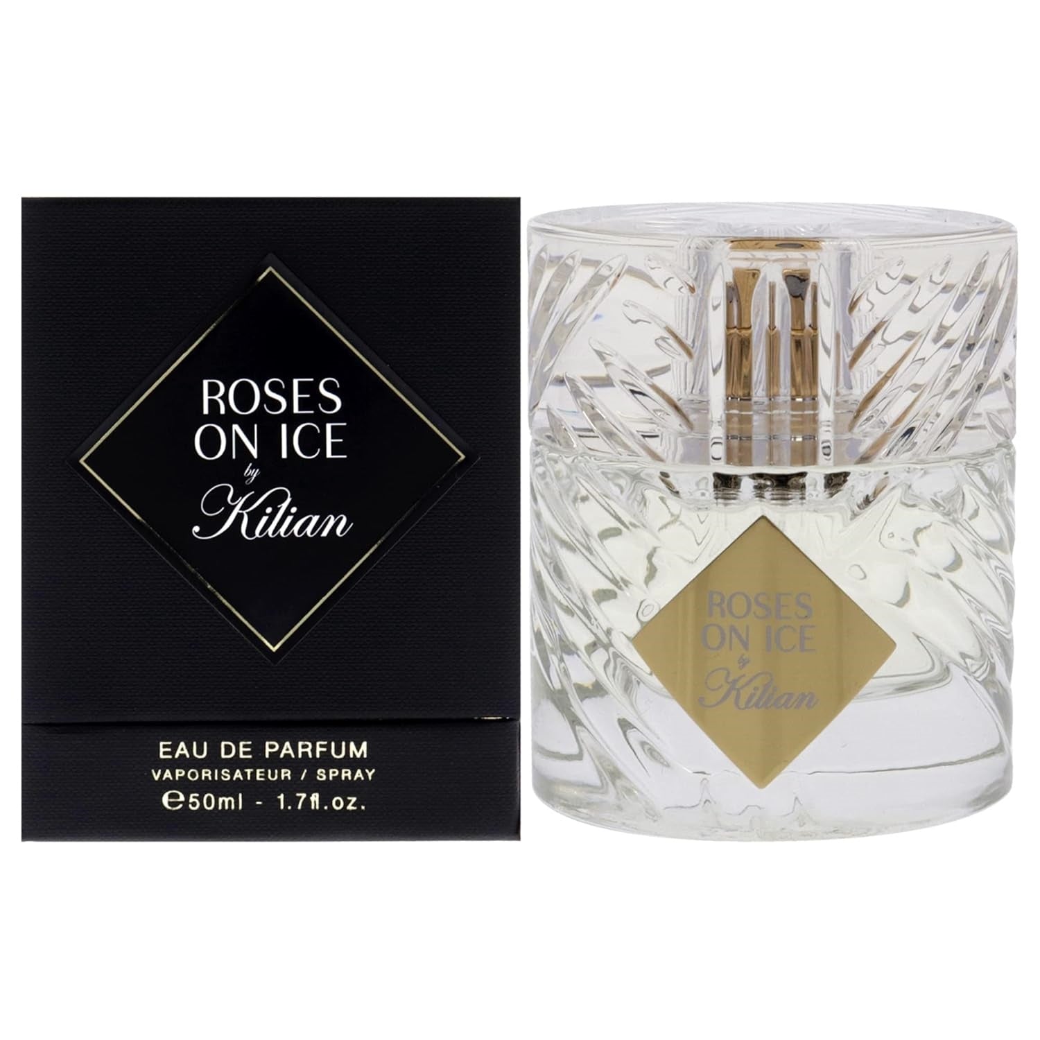 Bottle of By Kilian Roses on Ice Eau de Parfum 1.7 oz luxury fragrance