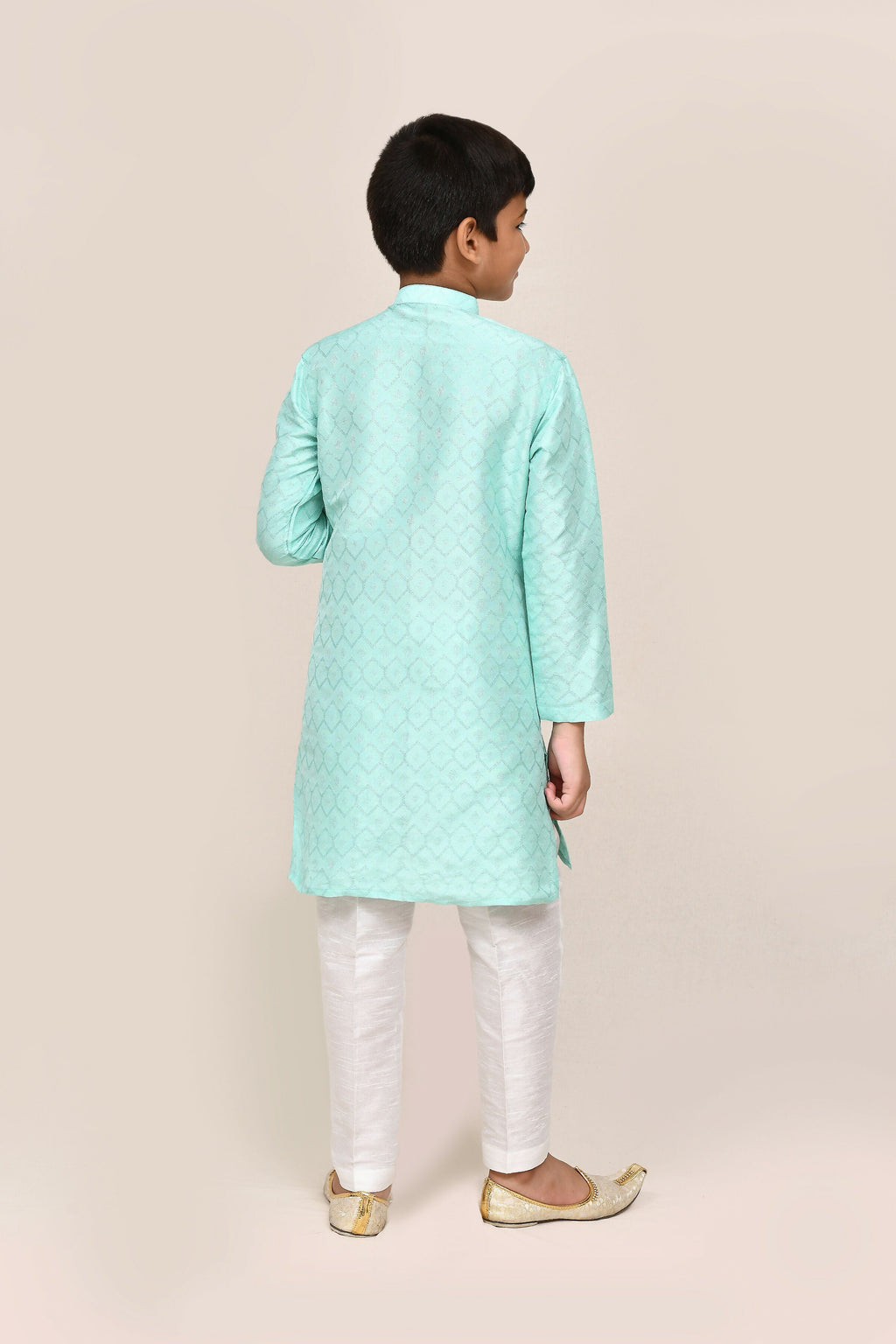 Ocean Green Cotton Silk Kurta with Straight Fit Pants
