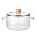 Glass Cookware Simmer Pot Glass Cooking Pot with Lid - 1.8L(60oz) Heat Resistant Borosilicate Glass Cookware Stovetop Pot Simmer Pot Safe for Soup Noodle Baby Food