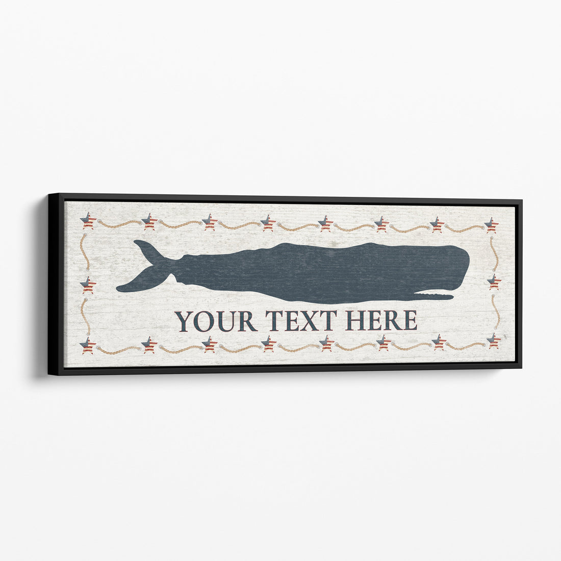 Personalized Whale Canvas Wall Art, Coastal Nursery Decor Sign