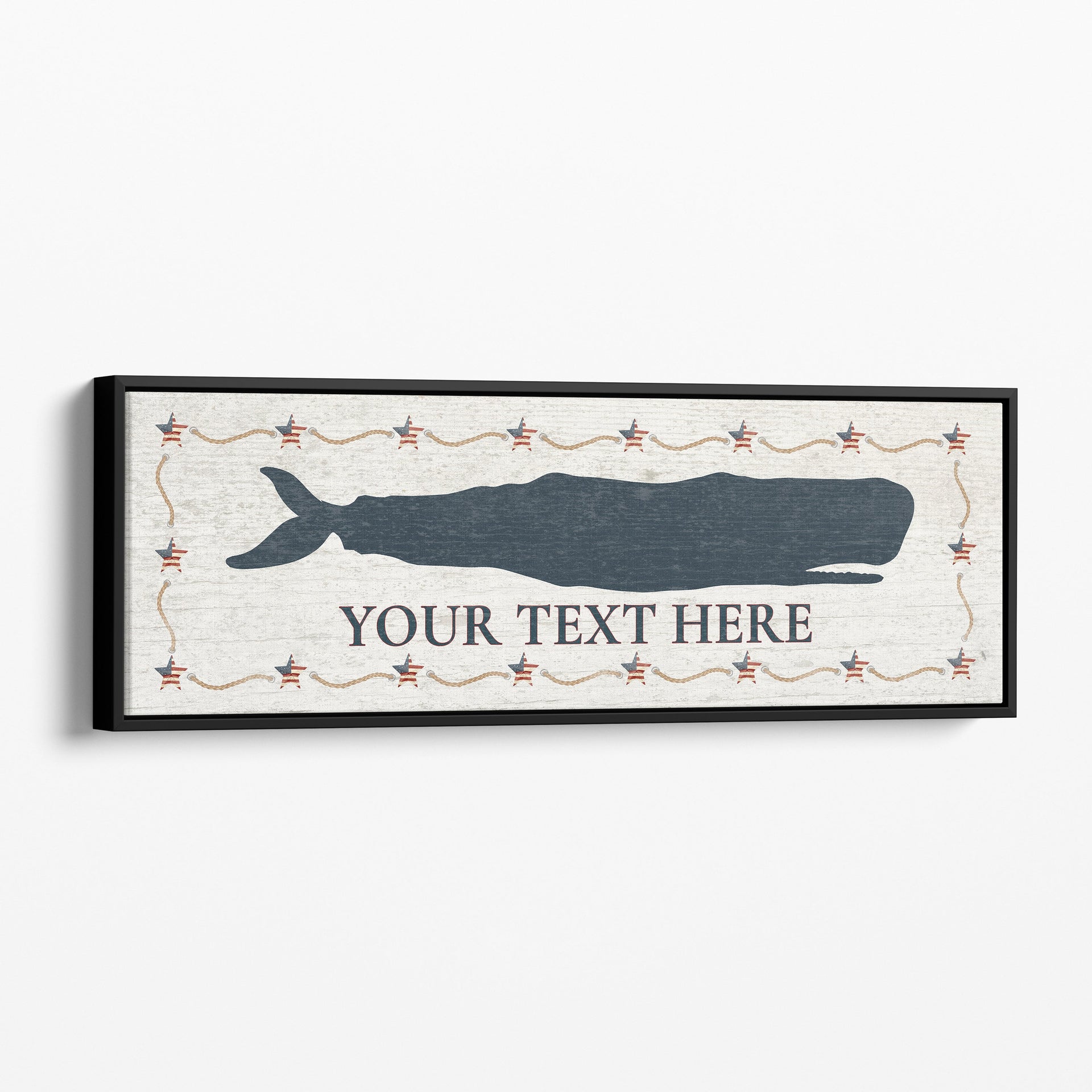 Personalized Whale Canvas Wall Art, Coastal Nursery Decor Sign