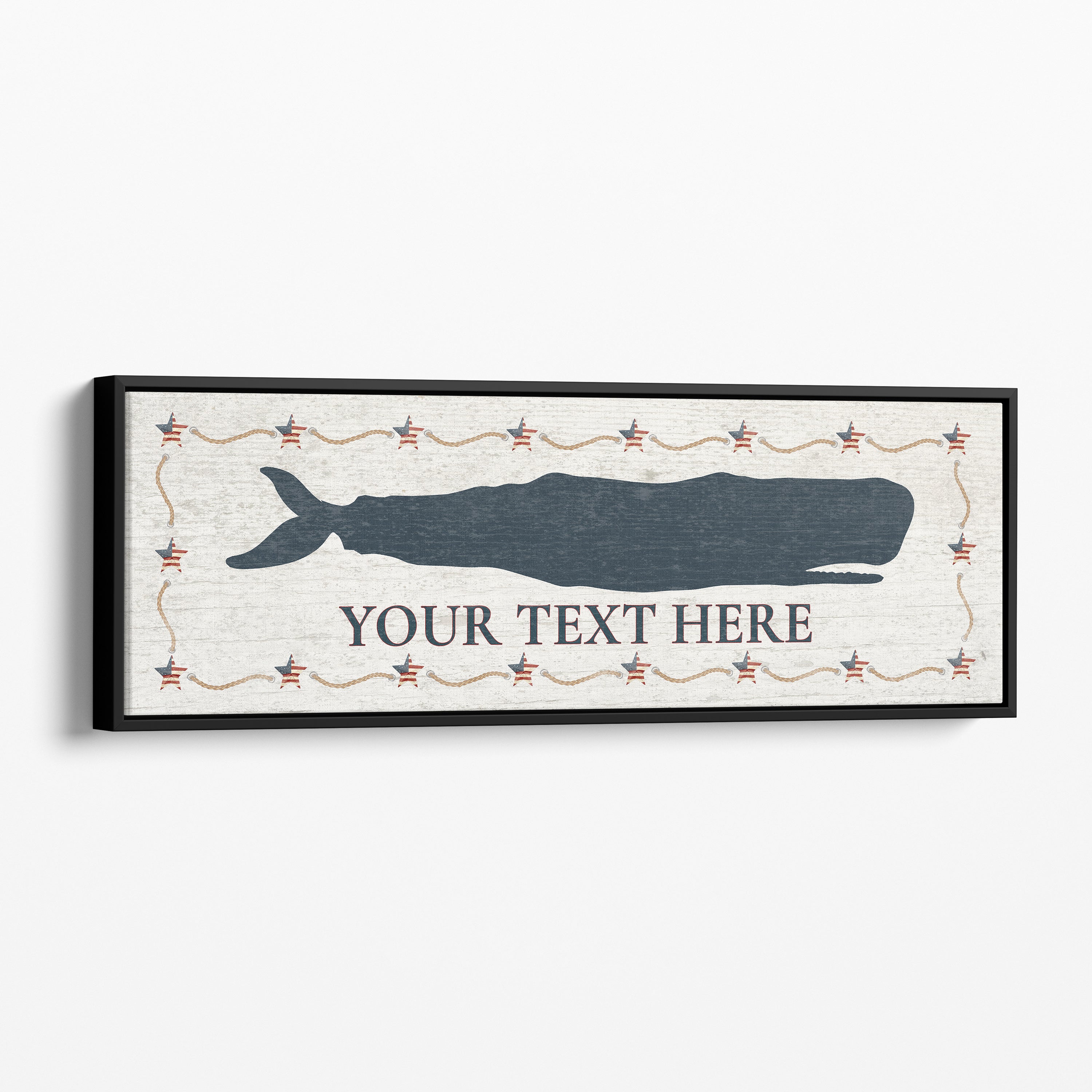 Personalized Whale Canvas Wall Art, Coastal Nursery Decor Sign