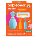 5-piece baby care kit including a nasal aspirator, ear picker, and storage case in blue and orange.