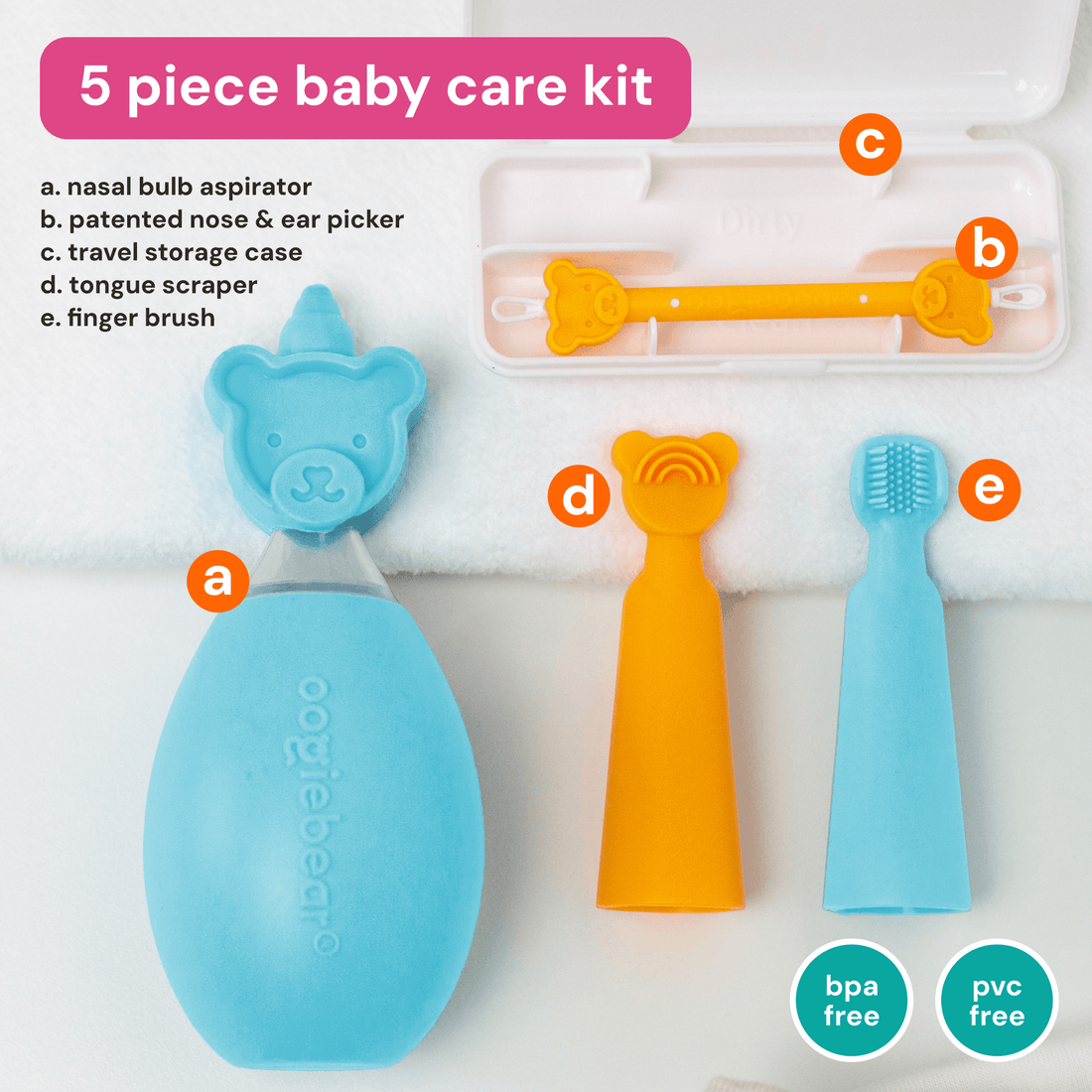 5-Piece Baby Care Starter Kit: Essential Nasal & Grooming Set