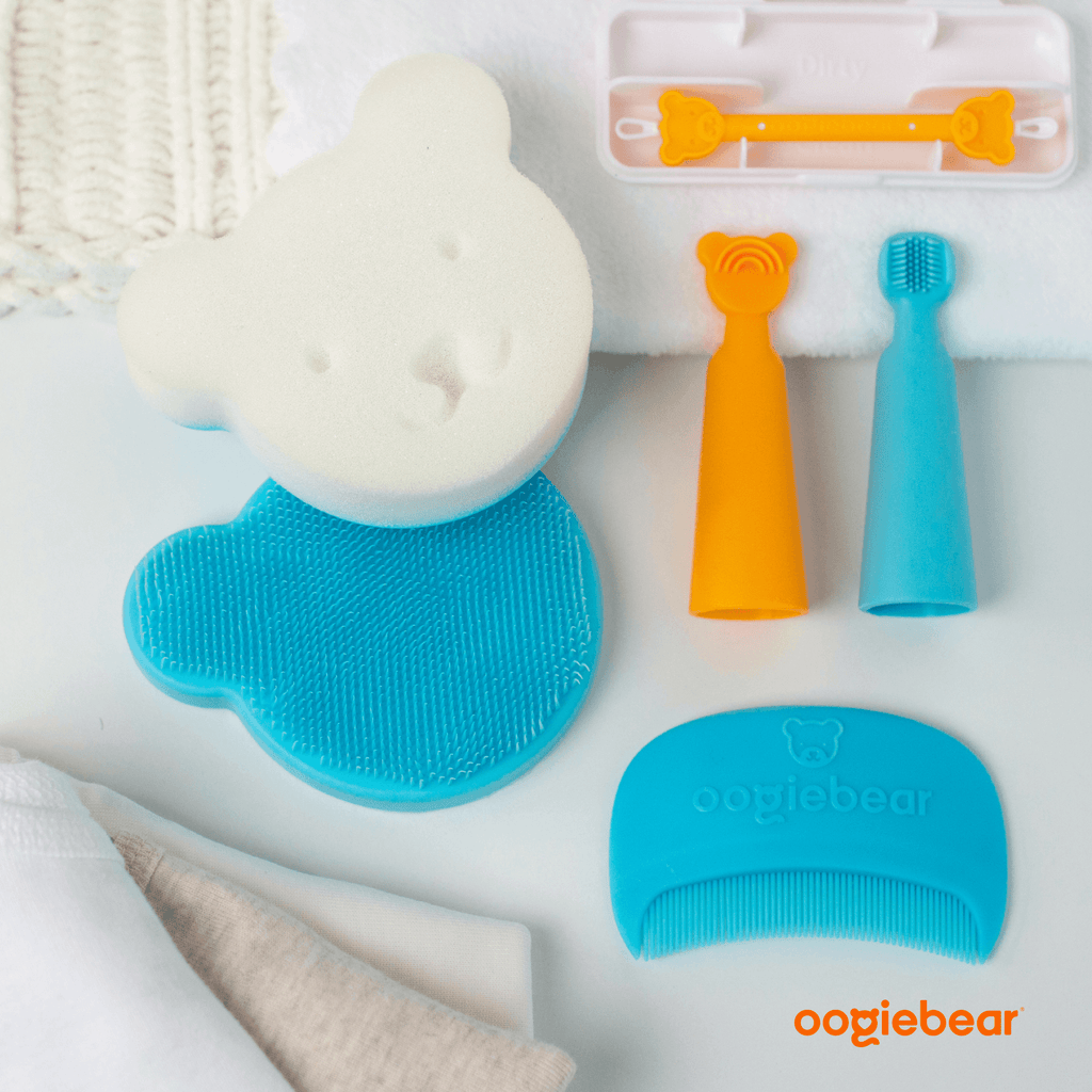 7-Piece Baby Essentials Daily Care Kit in Teal, Orange, White