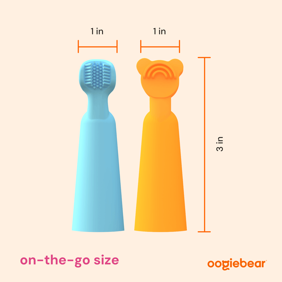 Baby Finger Toothbrush and Tongue Scraper Set - Blue/Orange