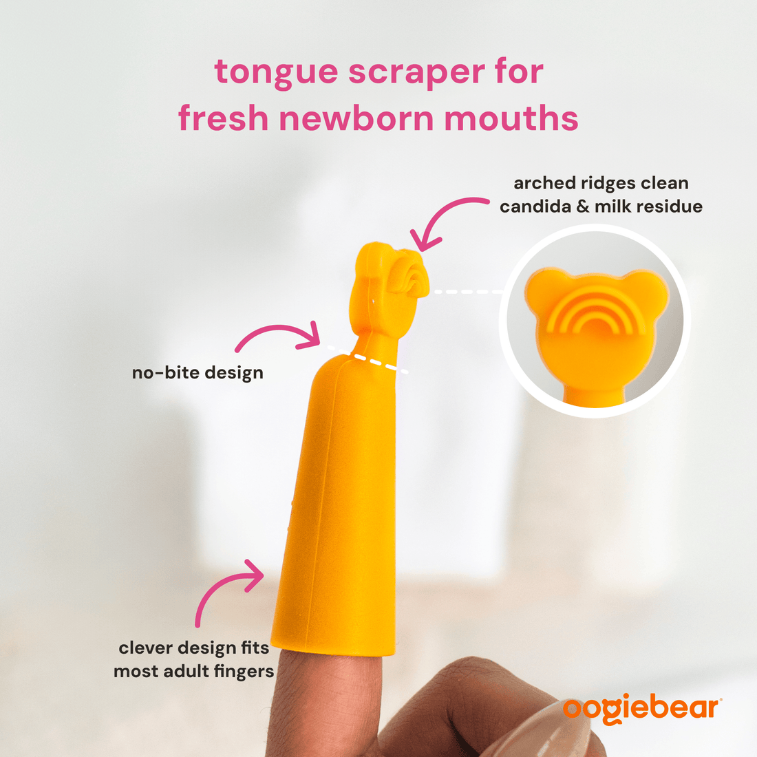 Baby Finger Toothbrush and Tongue Scraper Set - Blue/Orange