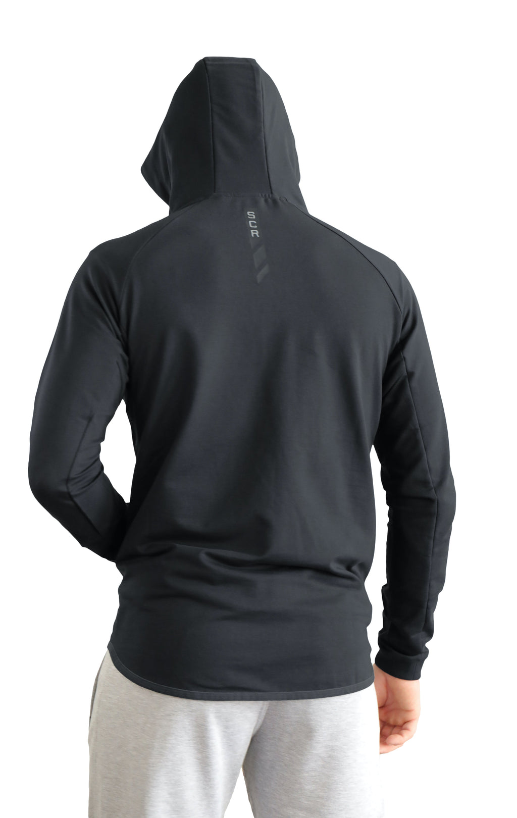 Mens Slim Fit Full-Zip Hooded Sweatshirt in Heather Grey - Image 7
