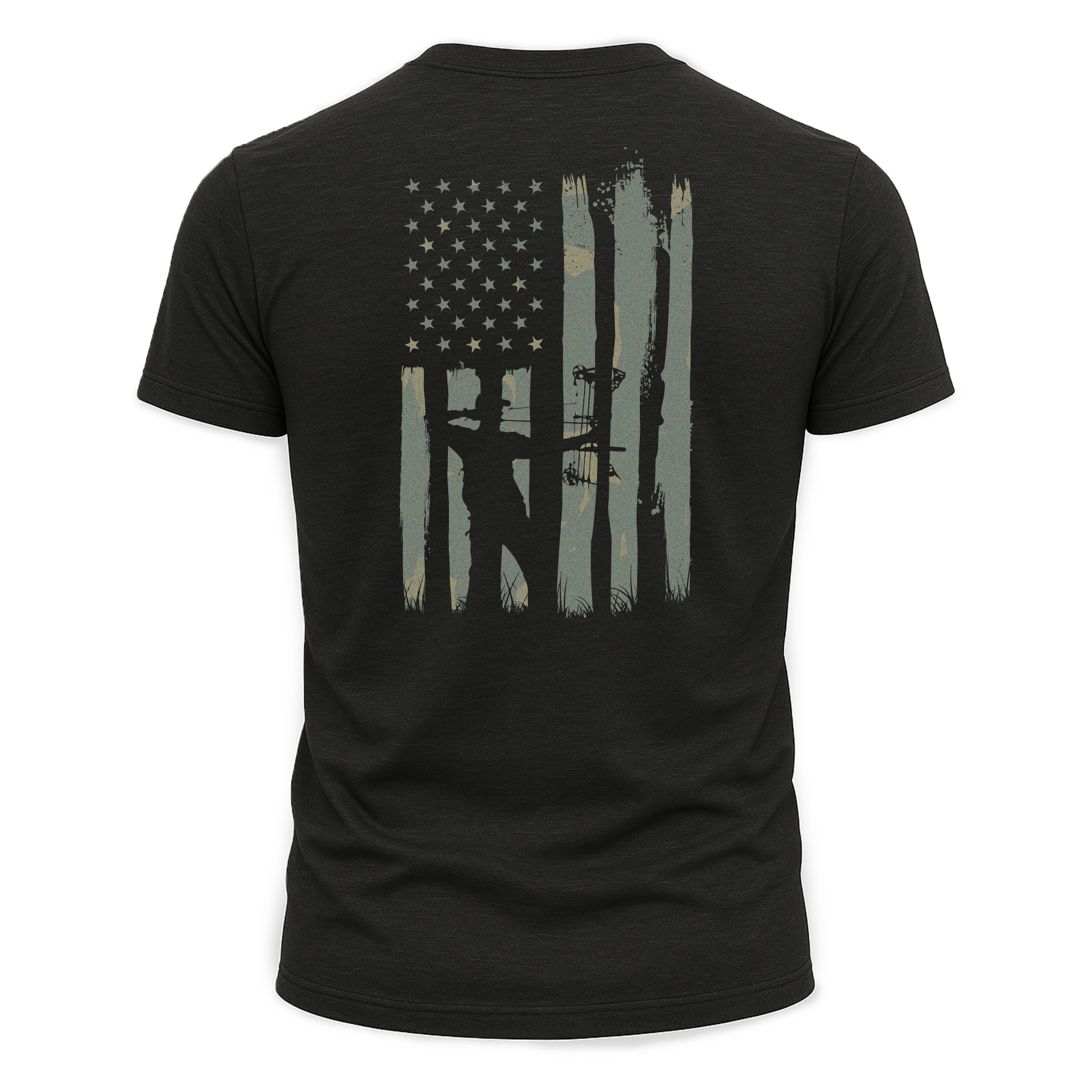 American Bowhunter Unisex Patriotic Outdoor Tee - Black & Grey