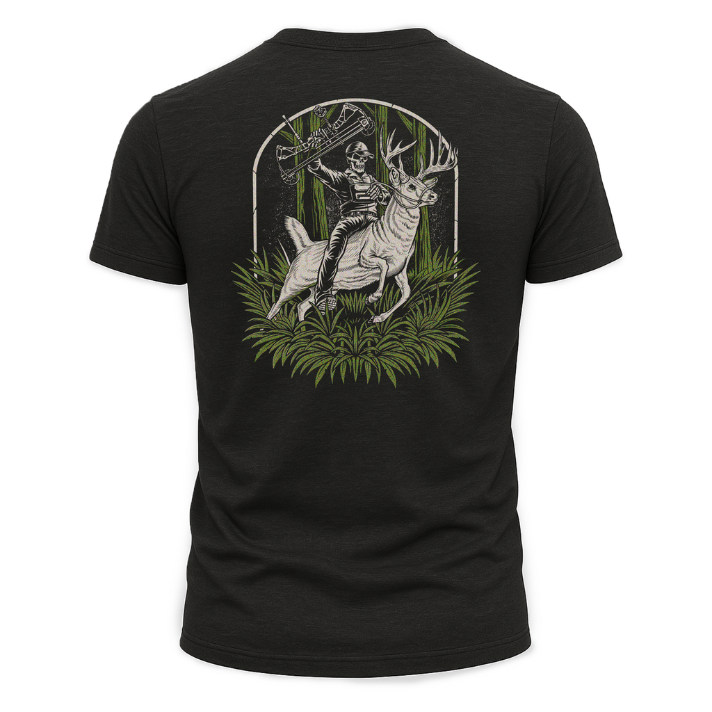 Buck Wrangler Graphic Hunting Tee - Black
