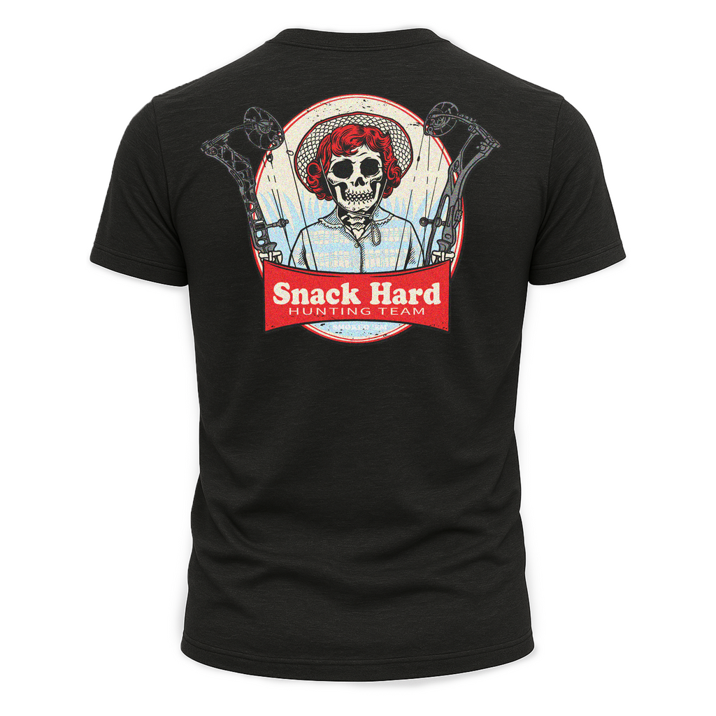 Snack Hard Hunting Team Graphic Tee - Outdoor Enthusiast Shirt