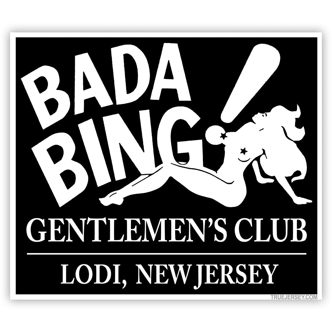 Monochrome Bada Bing Gentlemen's Club vinyl sticker for modern wall decor