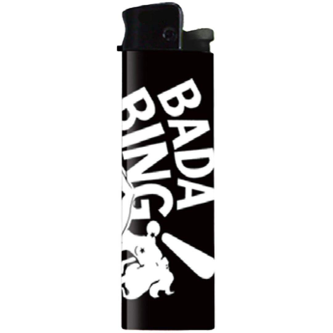 Bada Bing Gentlemen's Club branded disposable lighter with Sopranos aesthetic