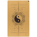 Nomad XL extra-large cork yoga mat in tan, green, and black, ideal for home studio practices