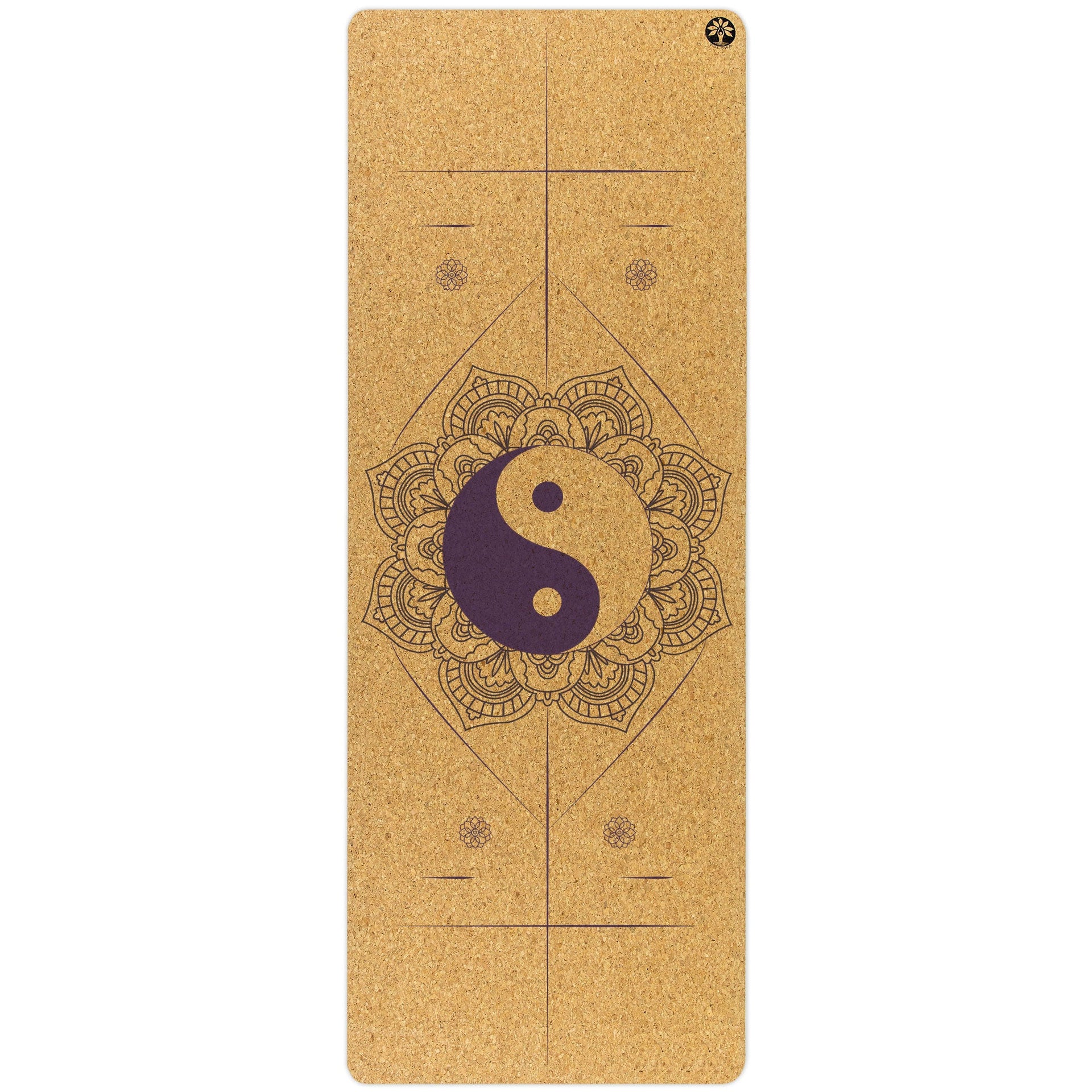Original Cork Yoga Mat in cork, green, and purple featuring eco-friendly Plant FOAM