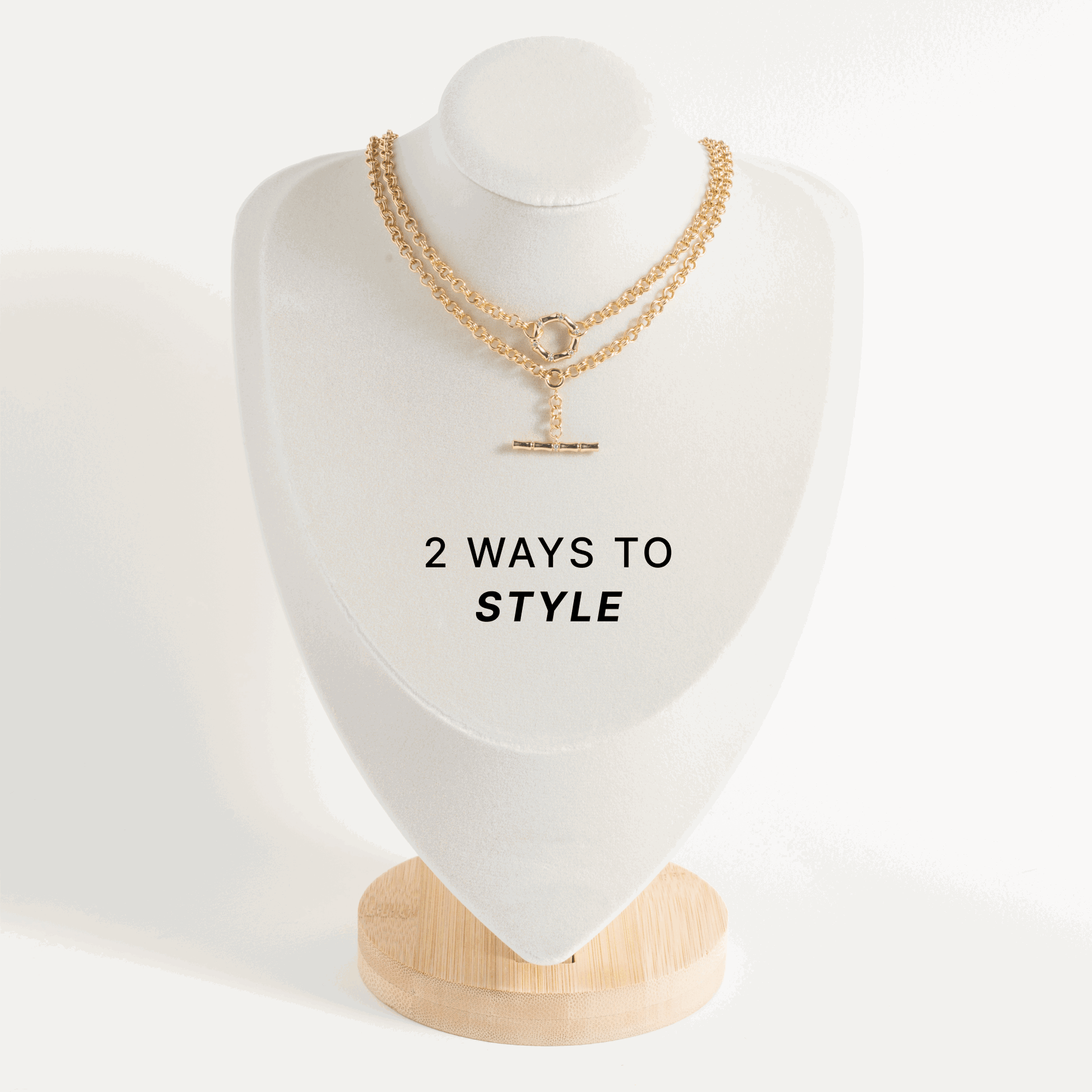 Bamboo Convertible Gold and Silver Layering Necklace or Bracelet