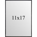Modern 11x17 black metal poster frame displayed on a gallery wall